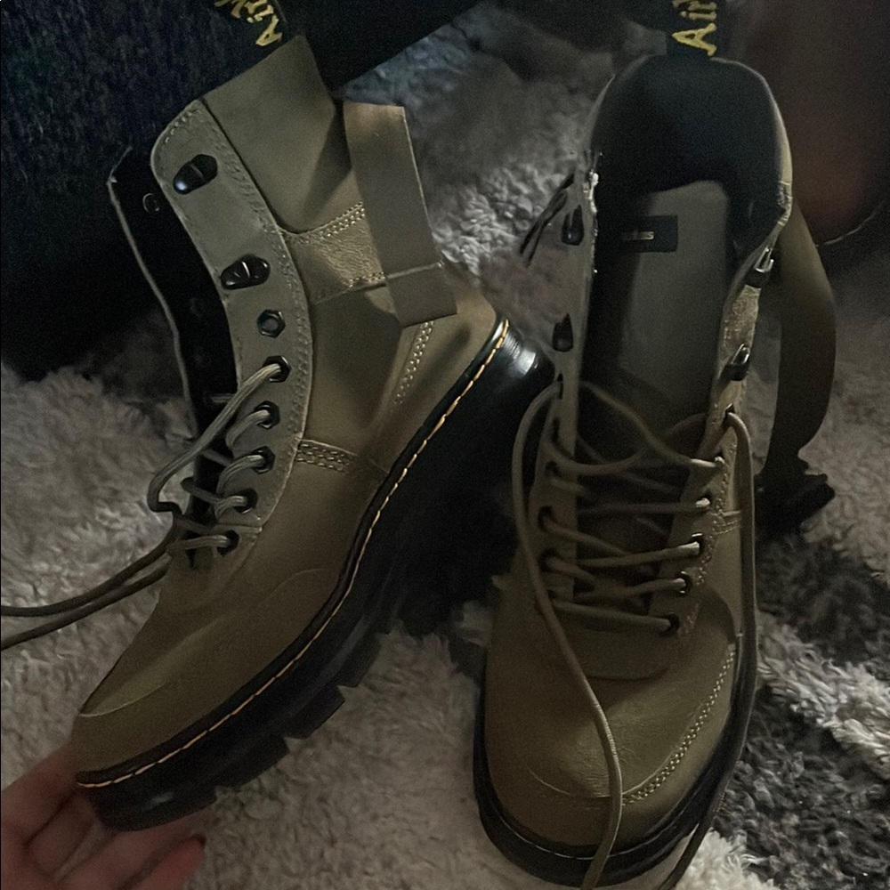 Doc Marten Olive Green Combs Tech Combat Boots